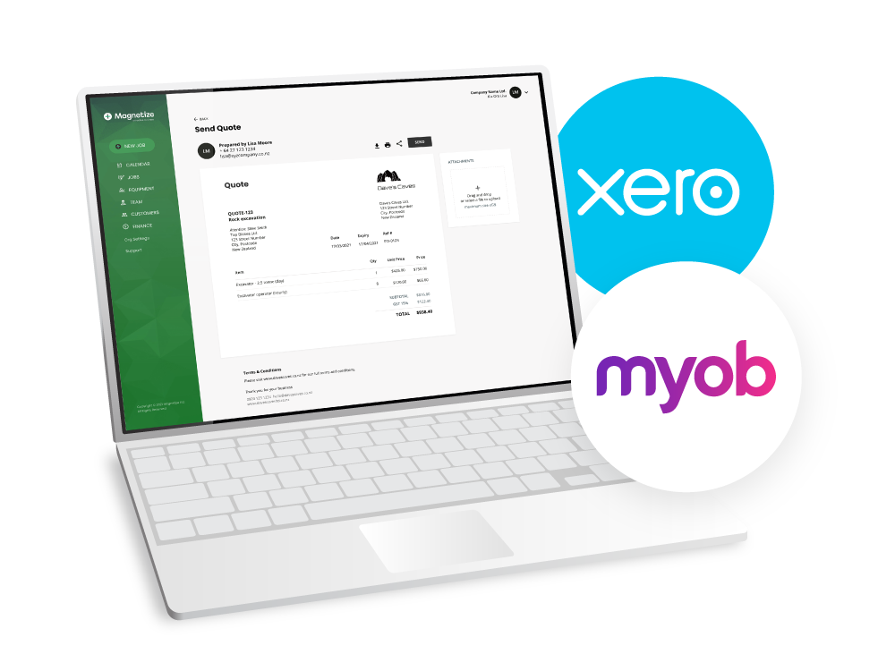 Magnetize Integrated with XERO and MYOB